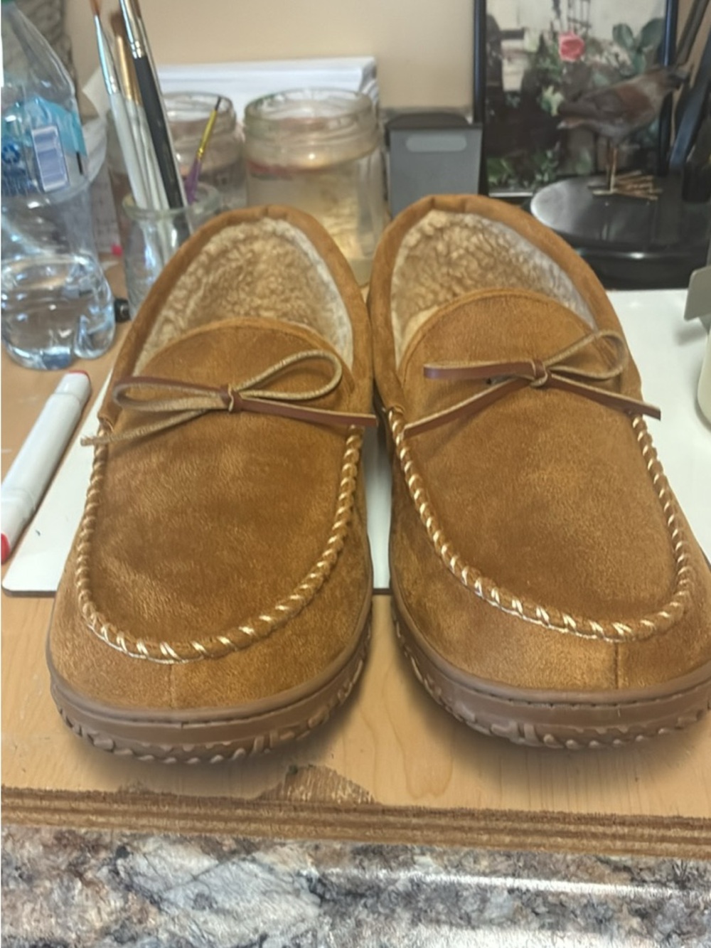 Dockers Men's Tan Suede Moccasin Slip-On Loafers